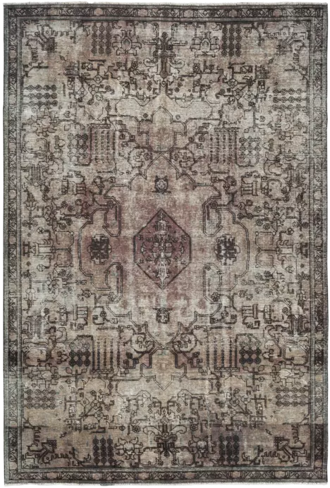 Modern Heriz Rectangle Beige Rug 7×10 Wool-Cotton