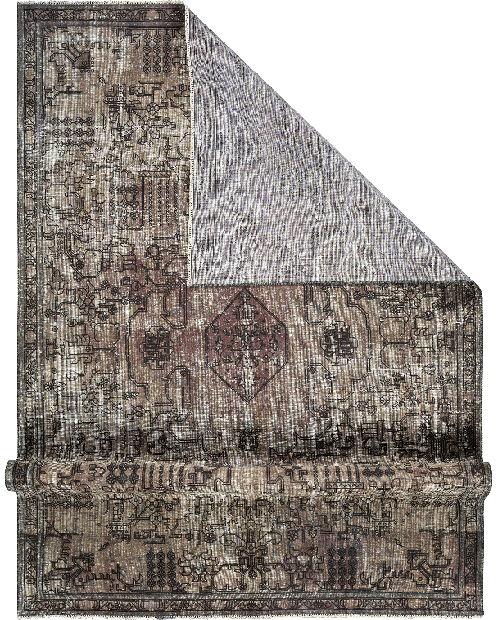 Modern Heriz Rectangle Beige Rug 7×10 Wool-Cotton