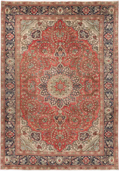 Patina Tabriz Rectangle Red Rug 7×10 Wool-Cotton