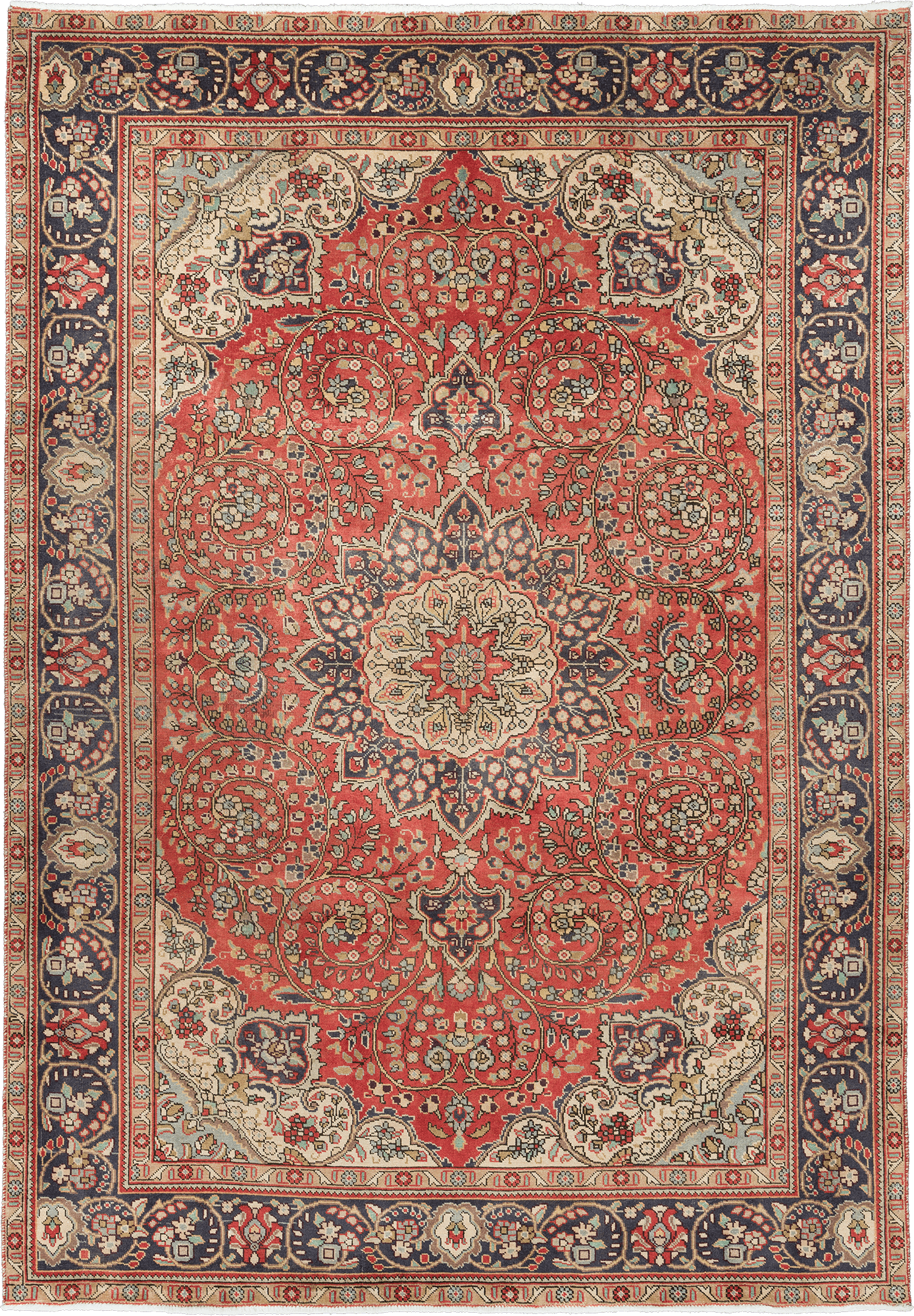 Patina Tabriz Rectangle Red Rug 7×10 Wool-Cotton