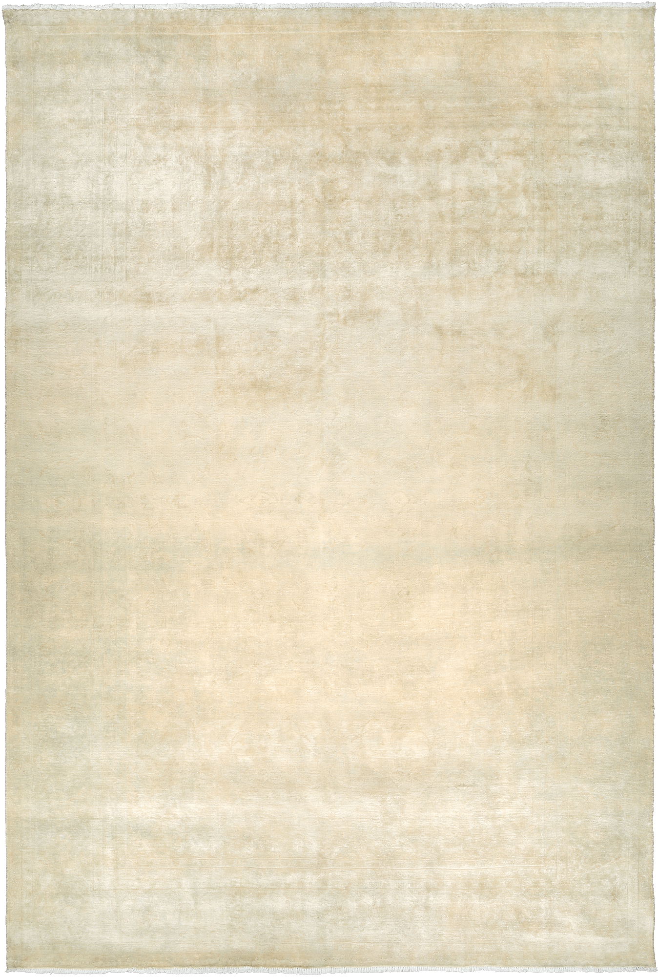 Modern Kashan Rectangle Beige Rug 9×14 Wool-Cotton