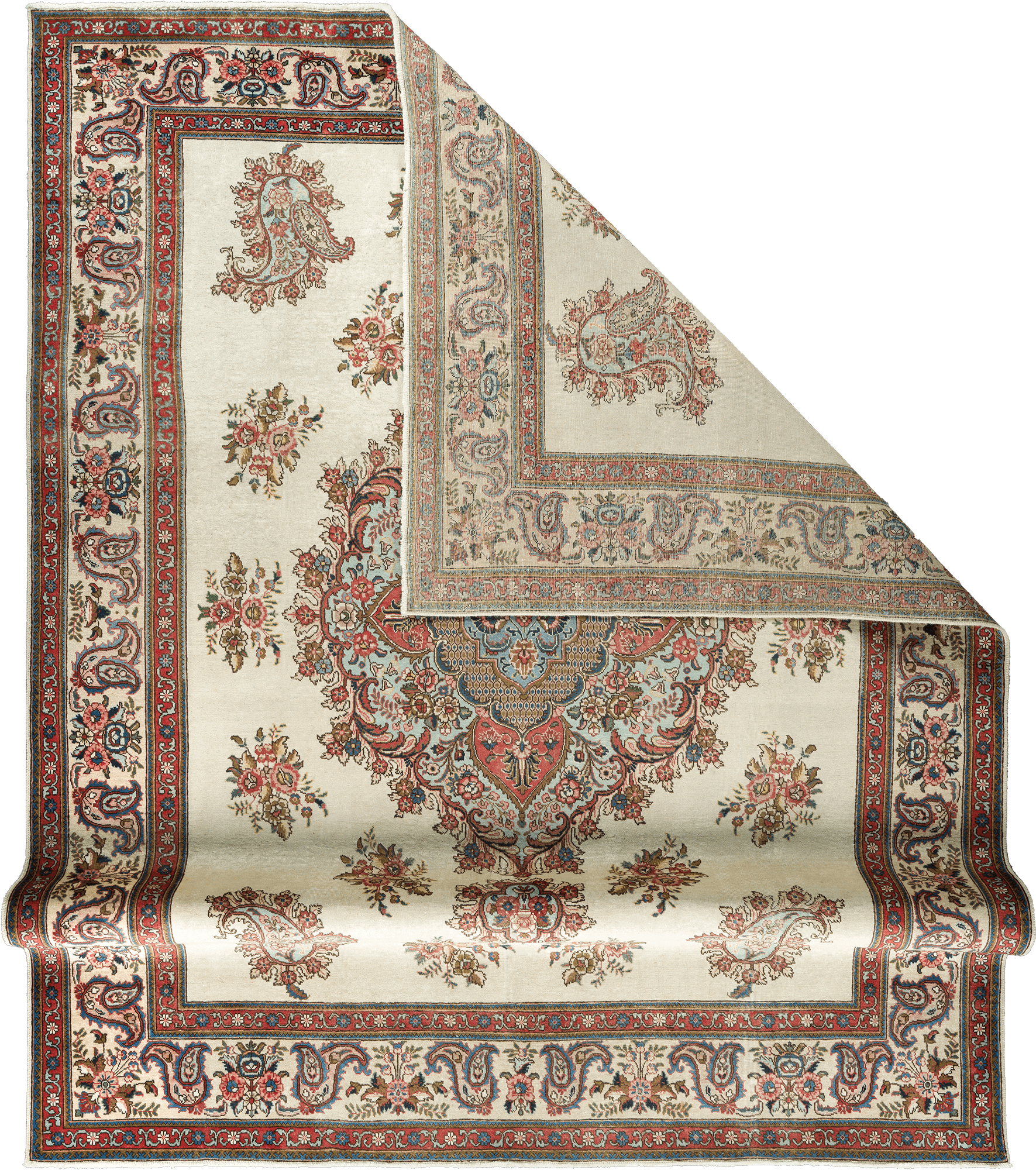 Patina Tabriz Rectangle White Rug 10×12 Wool-Cotton
