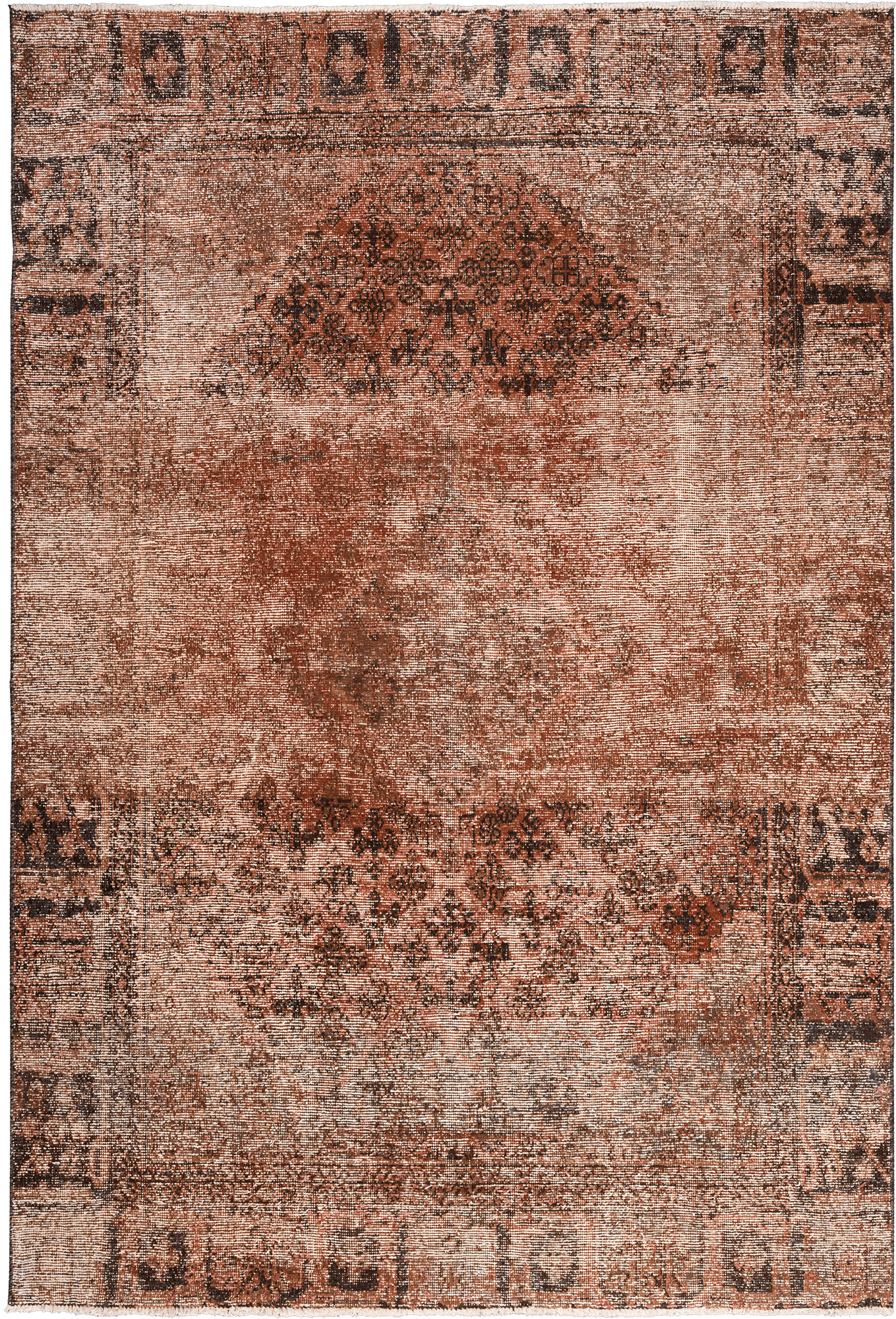 Colorful Vintage Josheqan Rectangle Orange Rug 6×10 Wool-Cotton