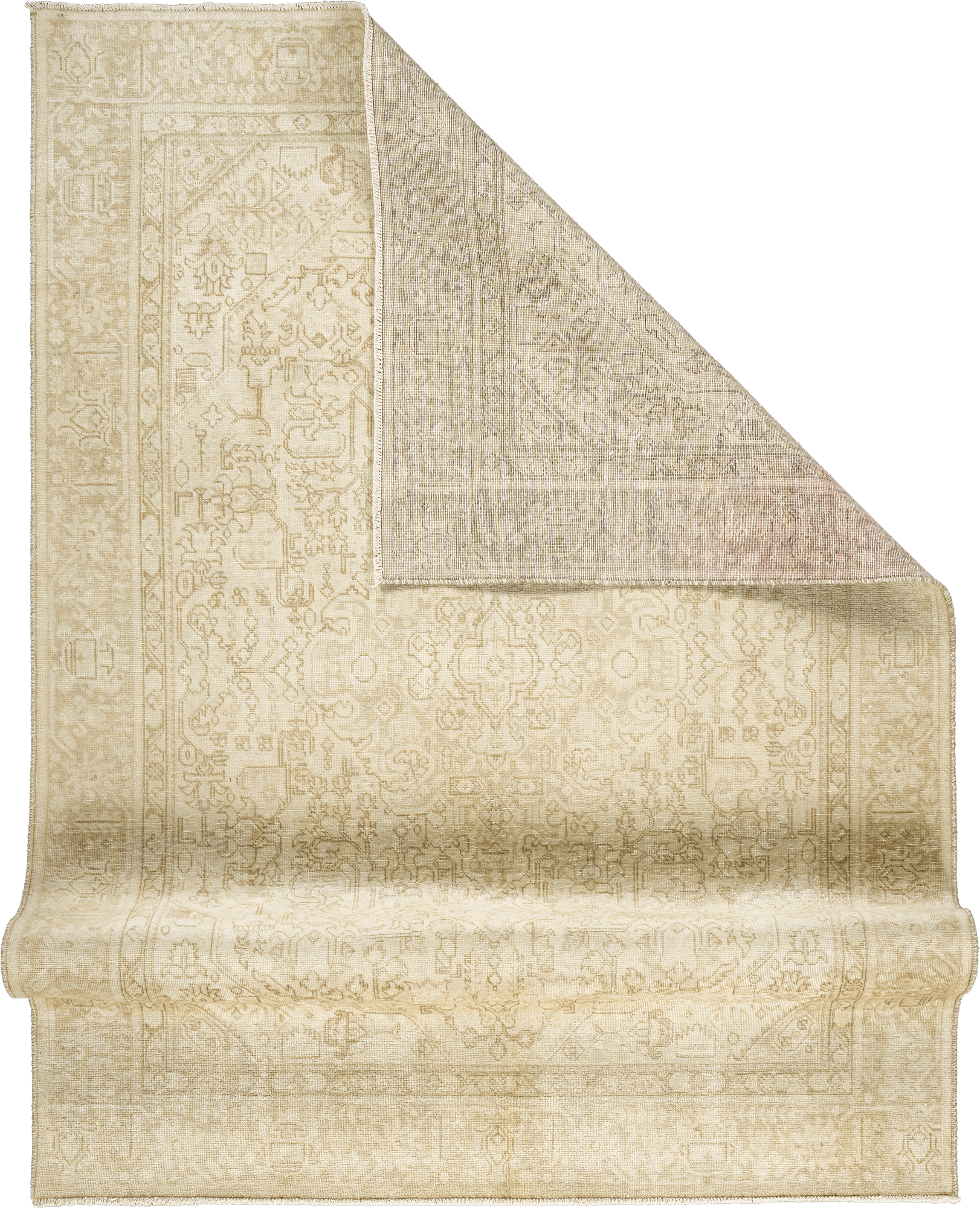 Modern Heriz Rectangle Beige Rug 6×9 Wool-Cotton