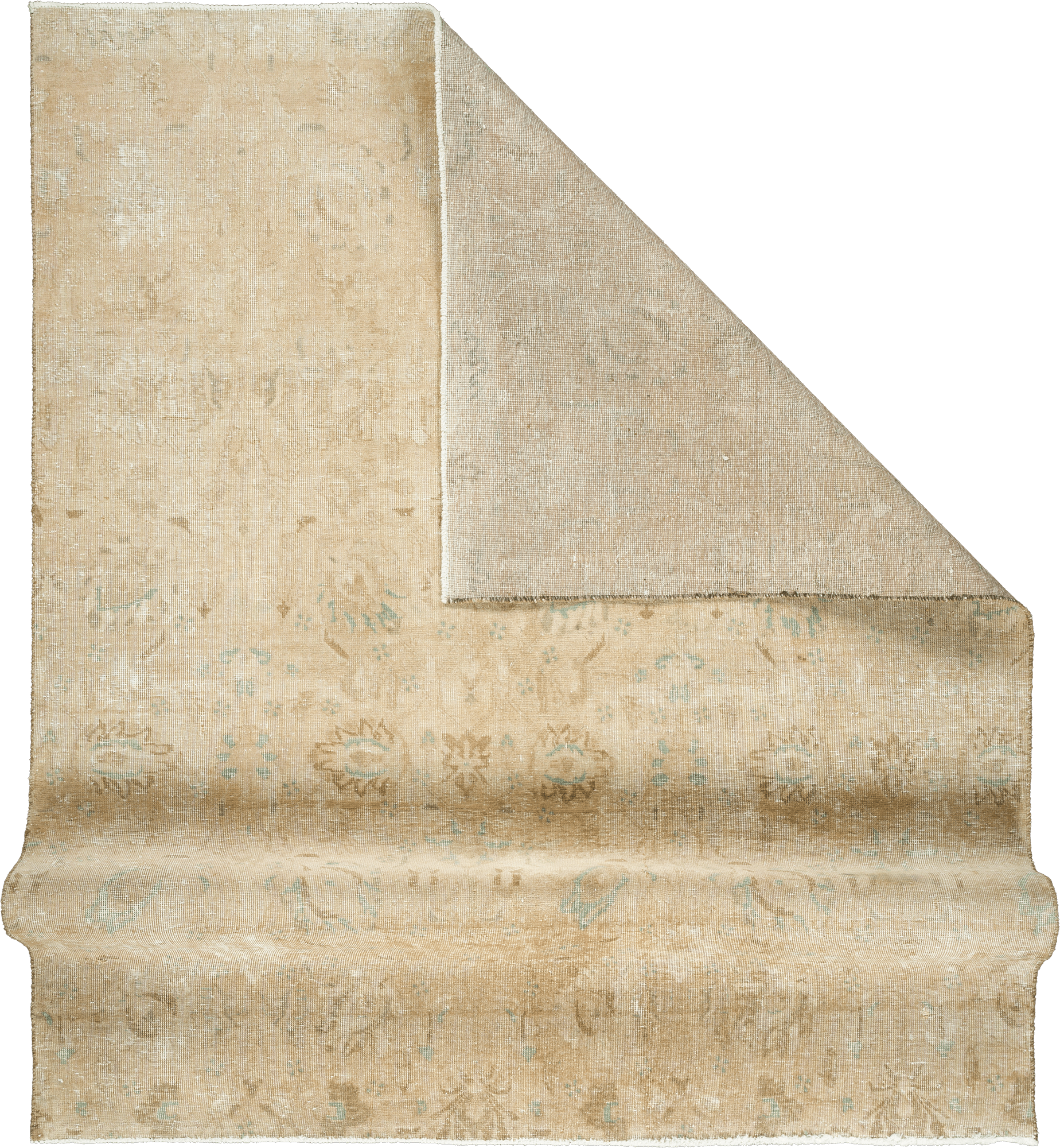 Modern Tabriz Rectangle Beige Rug 7×8 Wool-Cotton