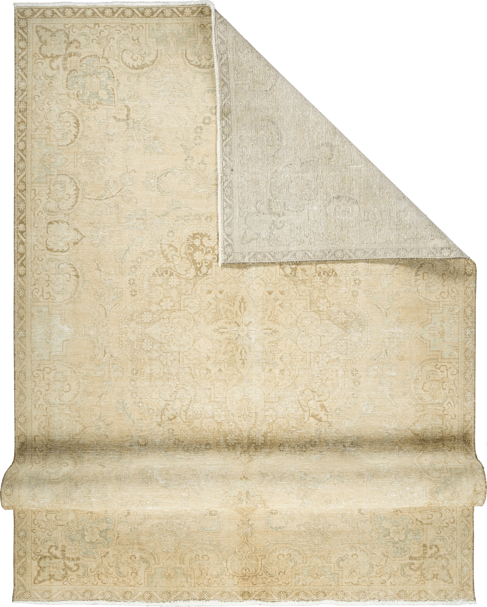 Modern Tabriz Rectangle Beige Rug 8×11 Wool-Cotton