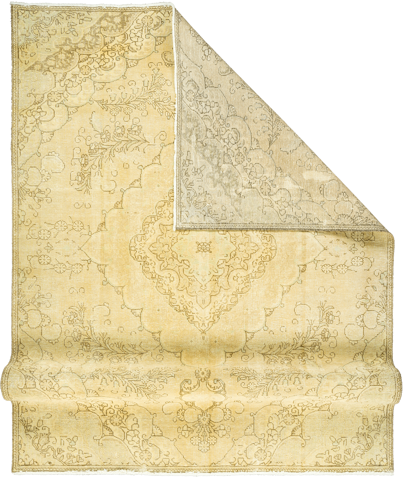 Modern Tabriz Rectangle Beige Rug 7×10 Wool-Cotton