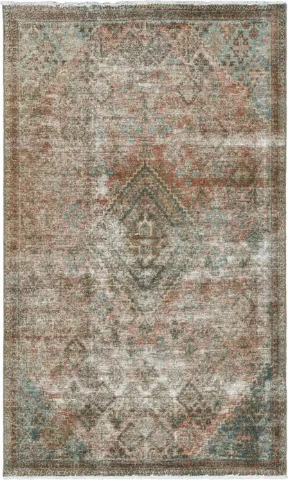 Modern Josheqan Rectangle Beige Rug 5×8 Wool-Cotton