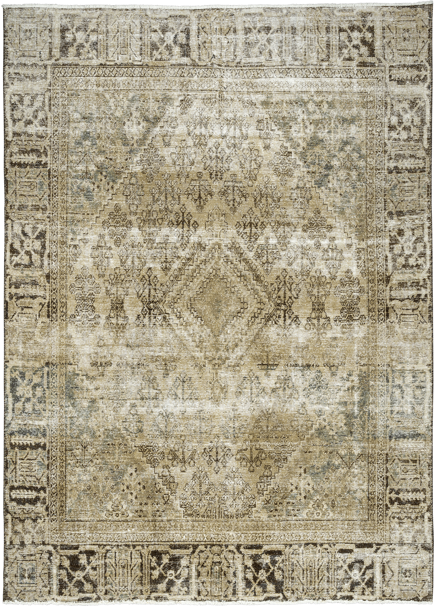 Modern Josheqan Rectangle Beige Rug 7×10 Wool-Cotton