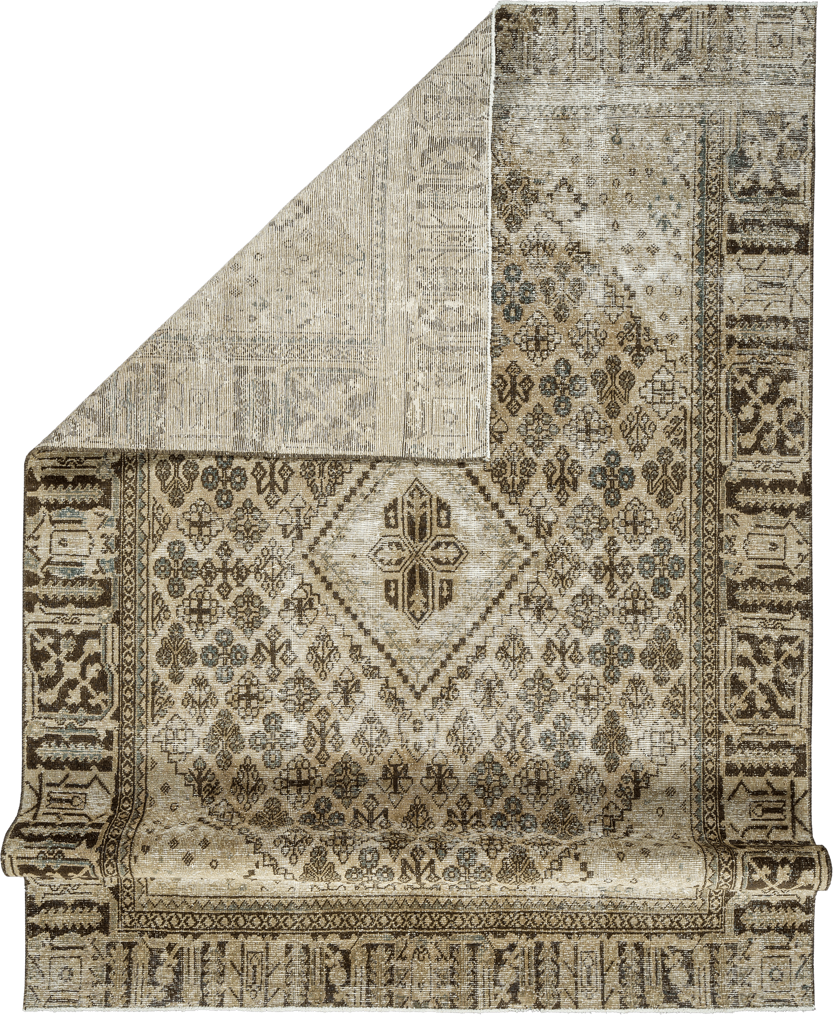 Modern Josheqan Rectangle Beige Rug 7×9 Wool-Cotton