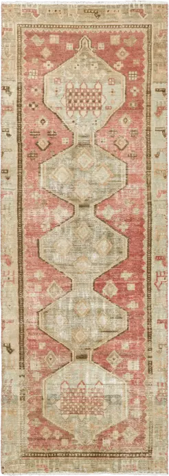 Modern Sonqor Runner Pink Rug 3×8 Wool-Cotton