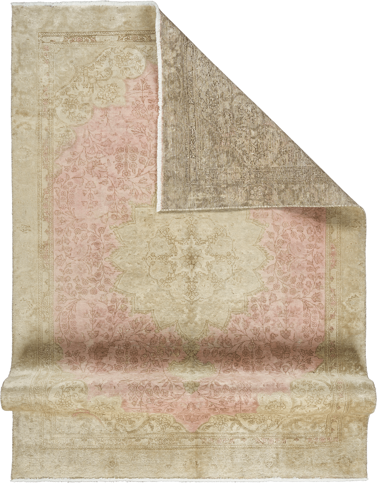 Modern Tabriz Rectangle Pink Rug 6×9 Wool-Cotton