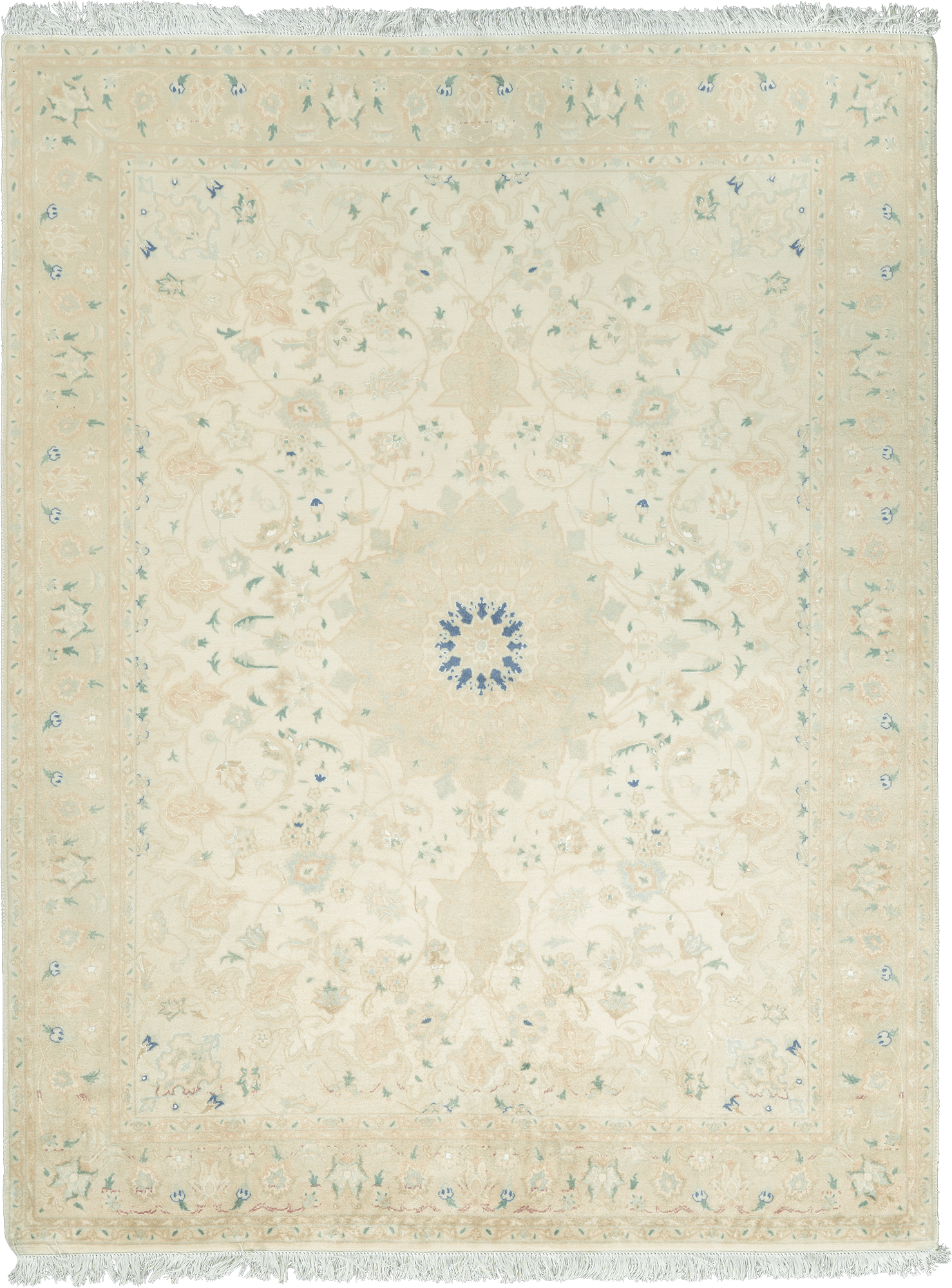 Patina Tabriz Rectangle Beige Rug 5×7 Wool-Silk