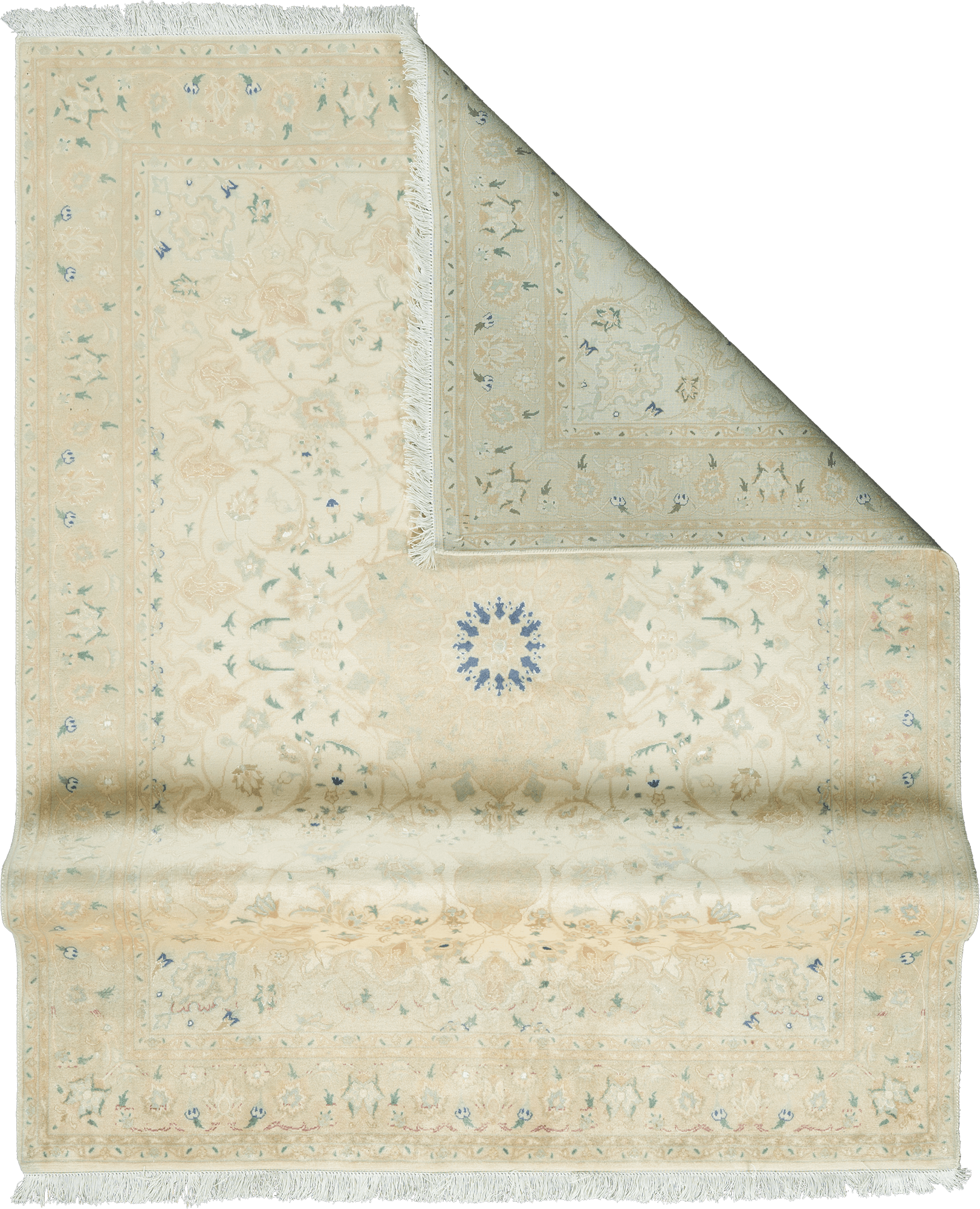 Patina Tabriz Rectangle Beige Rug 5×7 Wool-Silk