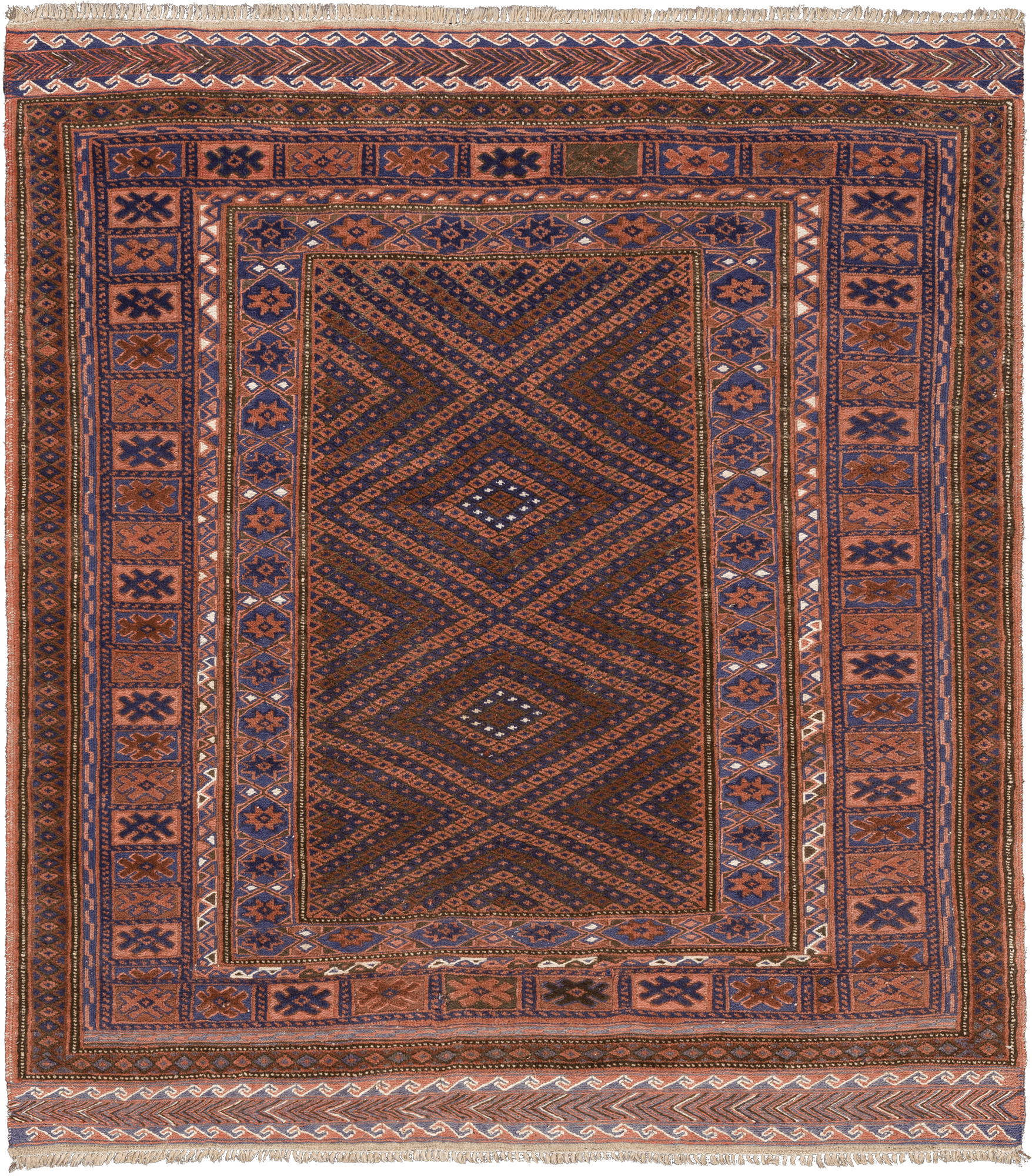 Kilim Northeastern Persia Square Red Rug 4×5 Wool