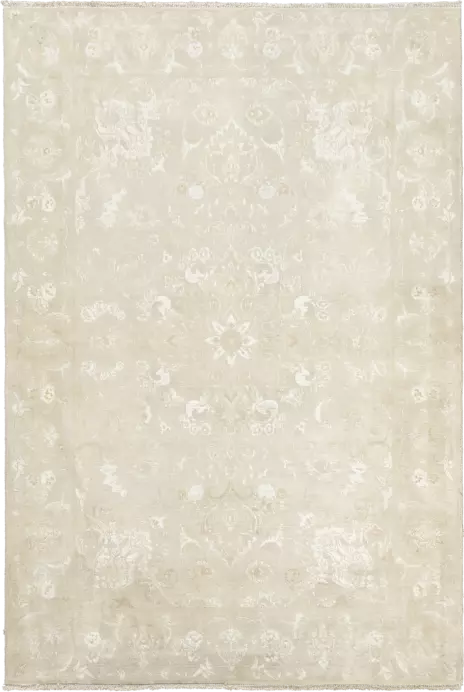 Patina Tabriz Rectangle White Rug 3×5 Wool-Silk