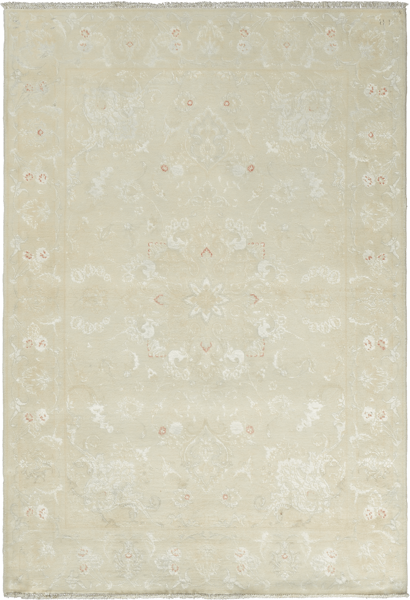 Patina Tabriz Rectangle Beige Rug 3×5 Wool-Silk