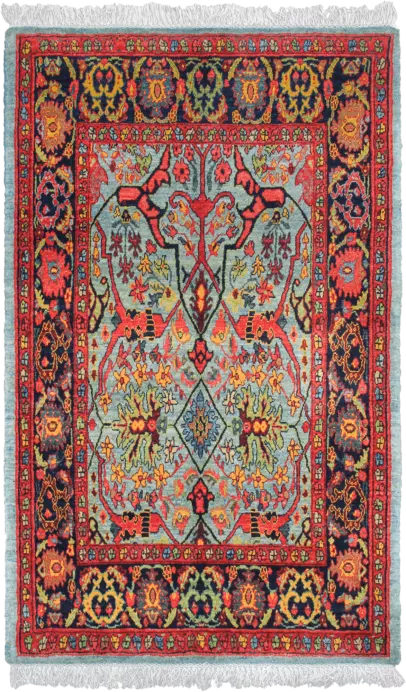Newly Woven Heritage Bidjar Rectangle Blue Rug 4×6 Wool-Cotton