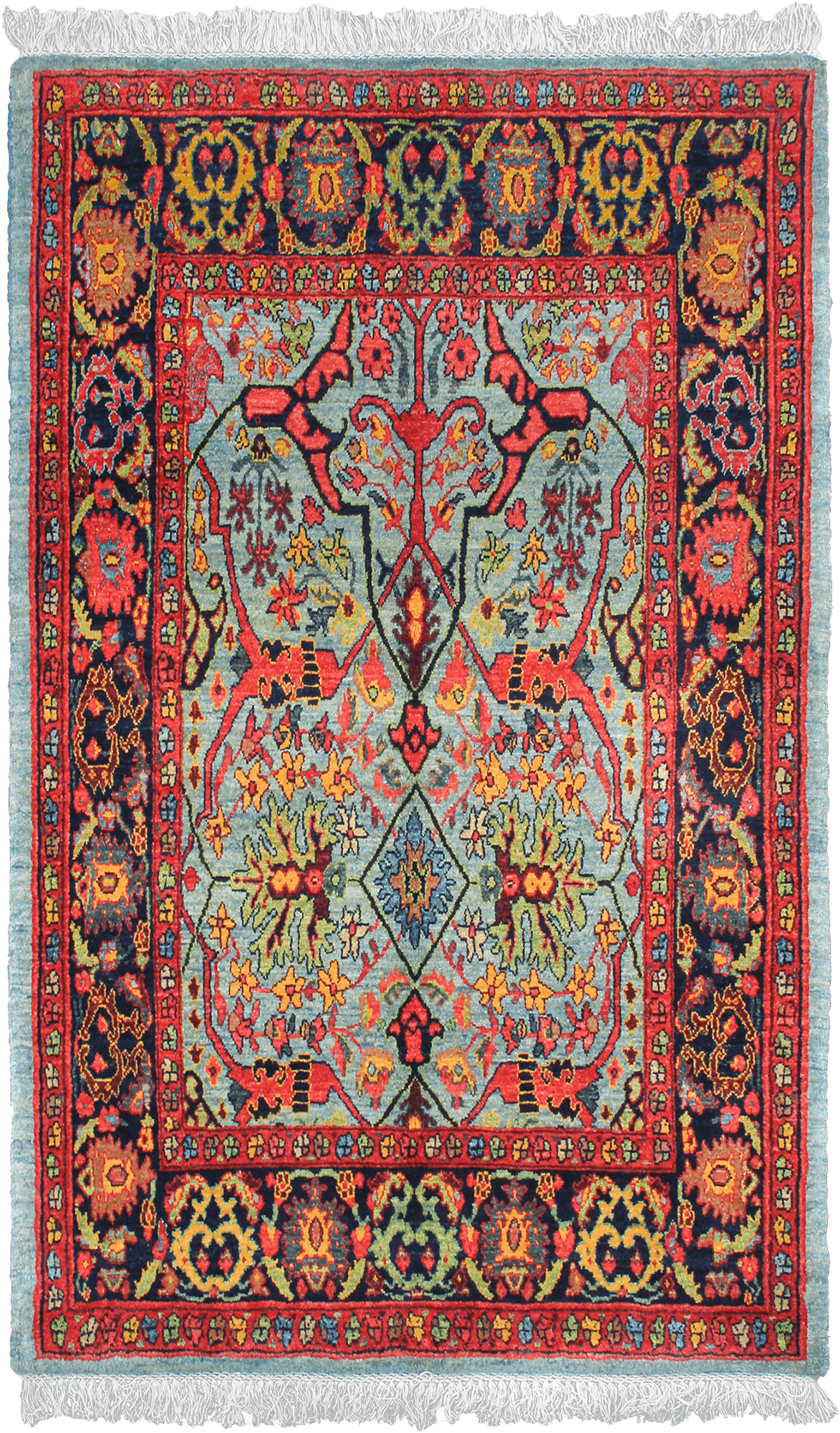 Newly Woven Heritage Bidjar Rectangle Blue Rug 4×6 Wool-Cotton