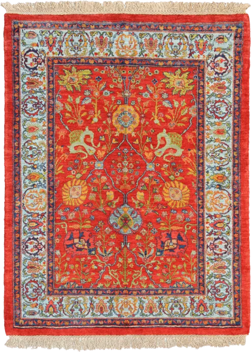 Newly Woven Heritage Bidjar Rectangle Red Rug 4×5 Wool-Cotton
