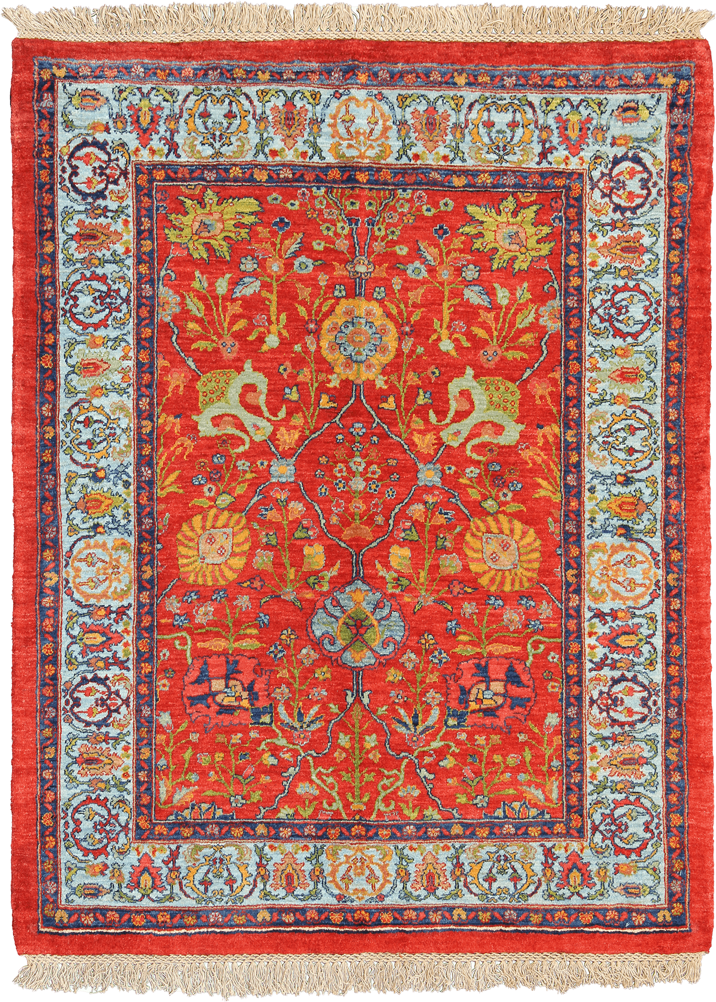 Newly Woven Heritage Bidjar Rectangle Red Rug 4×5 Wool-Cotton
