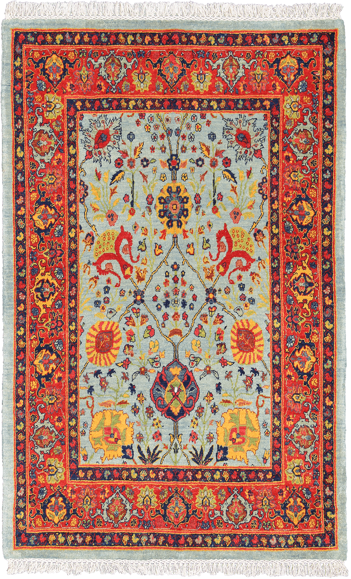 Newly Woven Heritage Bidjar Rectangle Blue Rug 4×5 Wool-Cotton