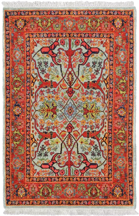 Newly Woven Heritage Bidjar Rectangle Blue Rug 4×5 Wool-Cotton