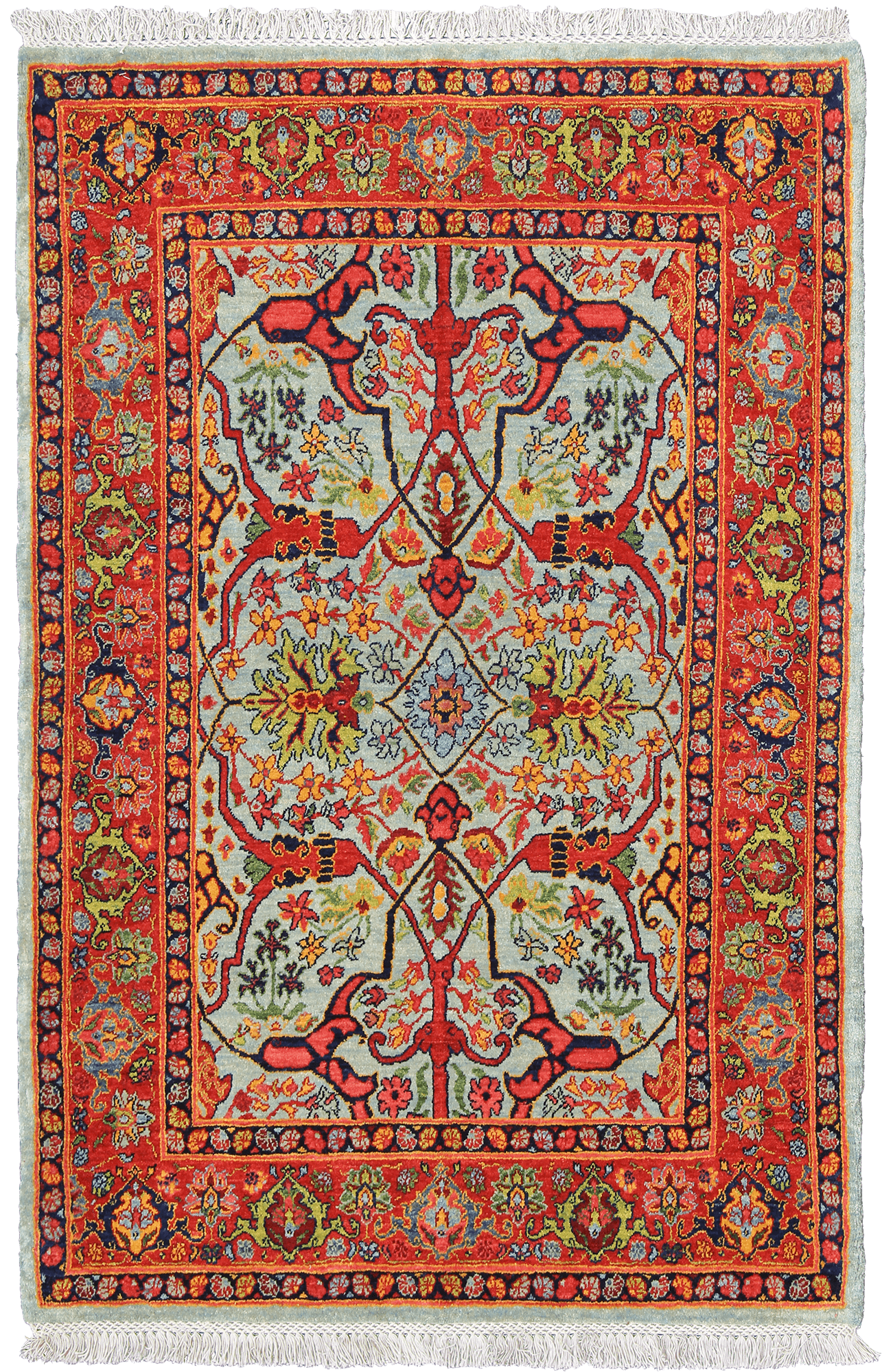 Newly Woven Heritage Bidjar Rectangle Blue Rug 4×5 Wool-Cotton