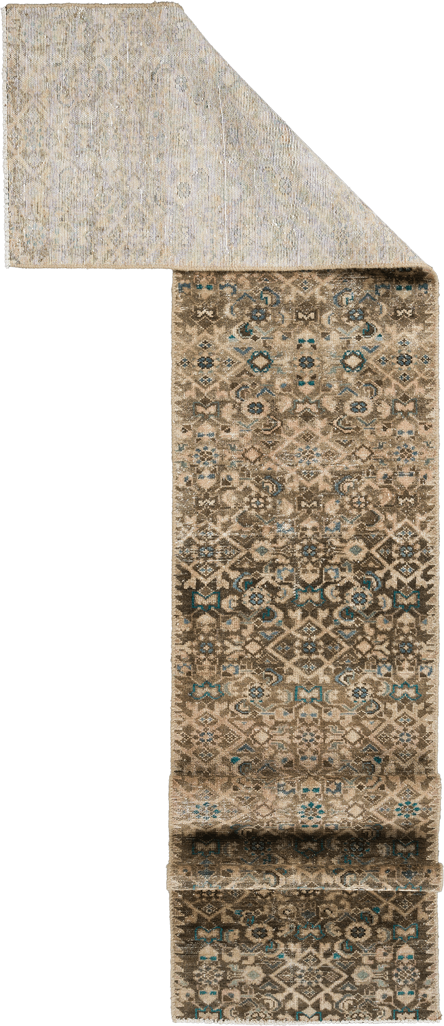 Modern Ardebil Runner Brown Rug 2×10 Wool-Cotton