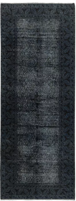 Modern Tabriz Runner Blue Rug 3×7 Wool-Cotton