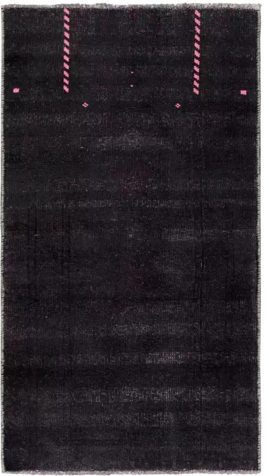 Colorful Vintage Tabriz Rectangle Black Rug 3×5 Wool-Cotton