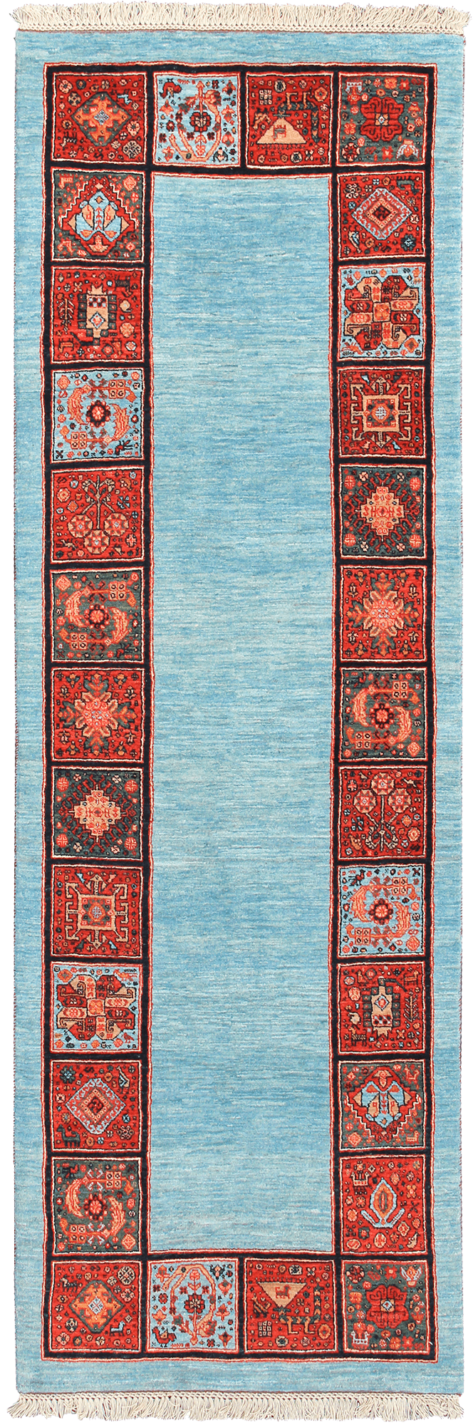 Newly Woven Heritage Qashqai Runner Blue Rug 3×8 Wool-Cotton