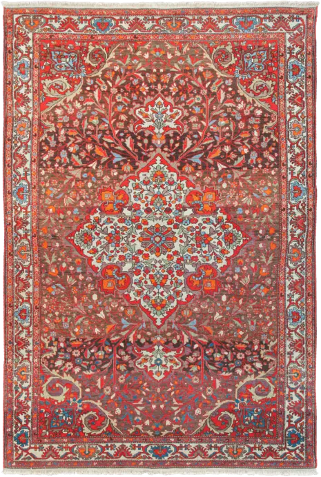Antique Malayer Rectangle Brown Rug 5×7 Wool-Cotton