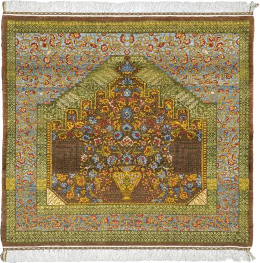 Newly Woven Heritage Qashqai Square Brown Rug 6×5 Wool-Cotton