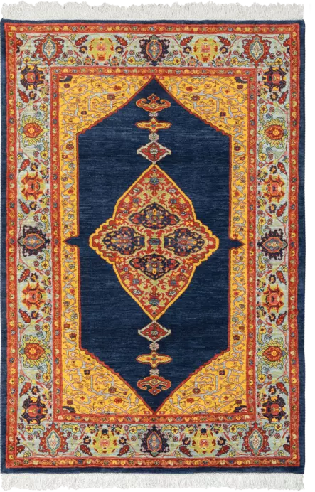 Newly Woven Heritage Bidjar Rectangle Blue Rug 5×7 Wool-Cotton