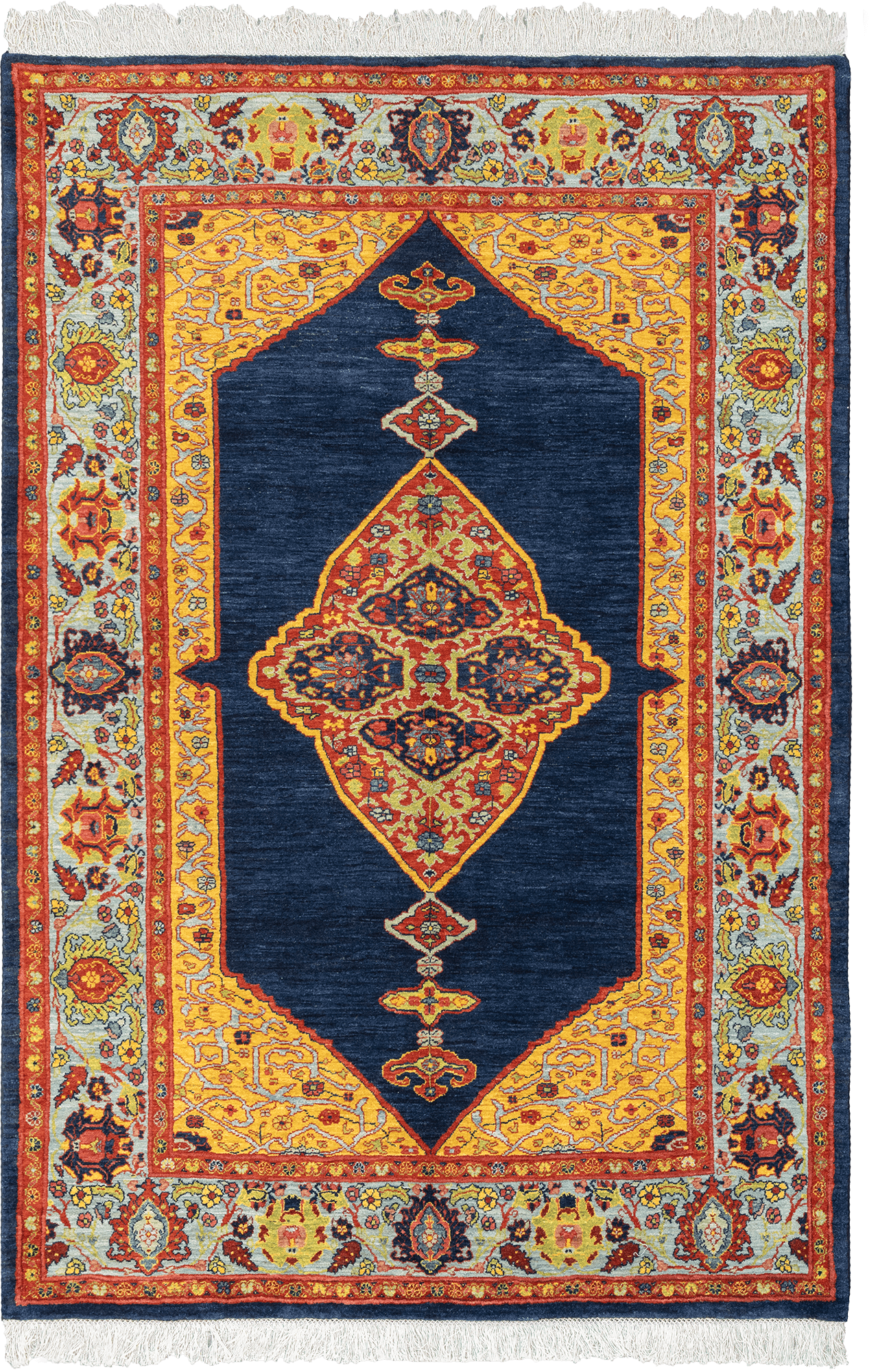 Newly Woven Heritage Bidjar Rectangle Blue Rug 5×7 Wool-Cotton