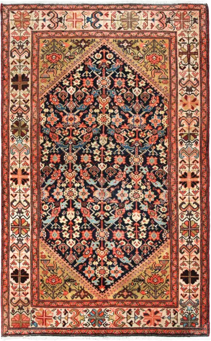 Antique Malayer Rectangle Multicolored Rug 4×7 Wool-Cotton