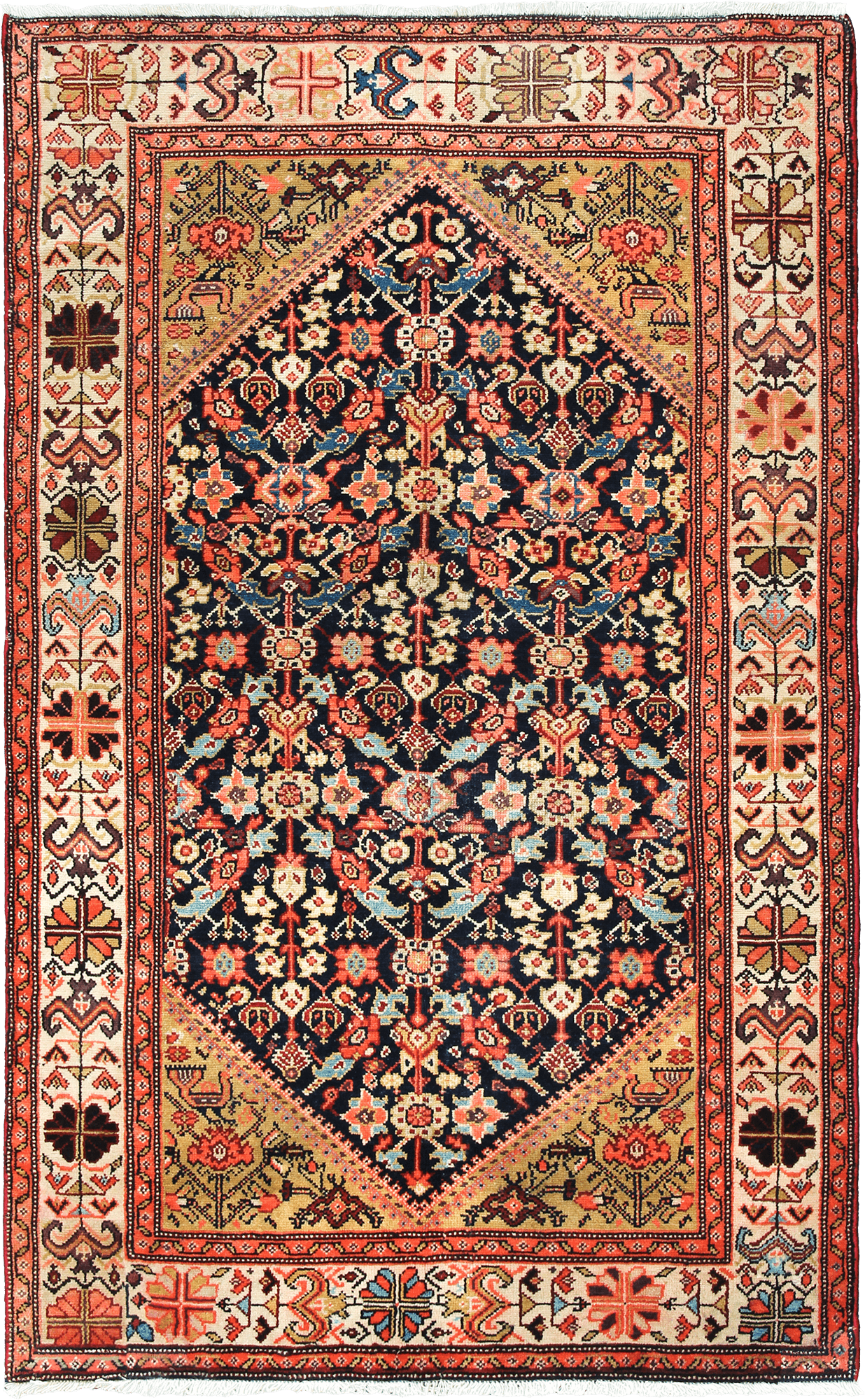 Antique Malayer Rectangle Multicolored Rug 4×7 Wool-Cotton