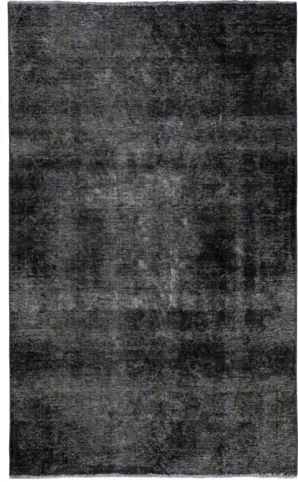 Colorful Vintage Tabriz Rectangle Black Rug 4×7 Wool-Cotton