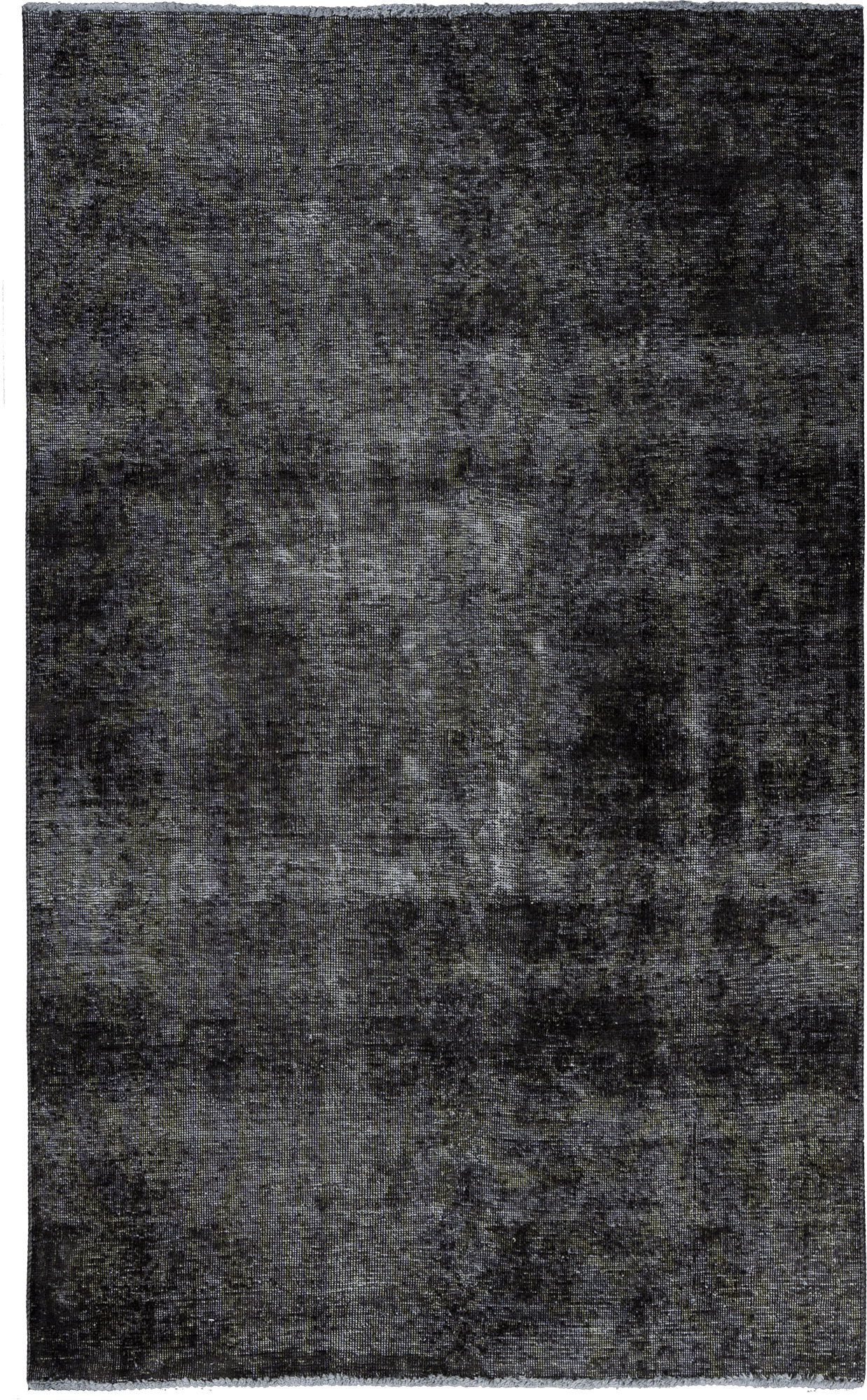 Colorful Vintage Tabriz Rectangle Black Rug 4×7 Wool-Cotton
