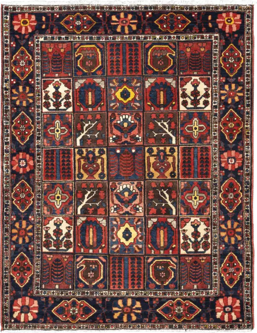 Heritage Bakhtiari Rectangle Multicolored Rug 5×7 Wool-Cotton