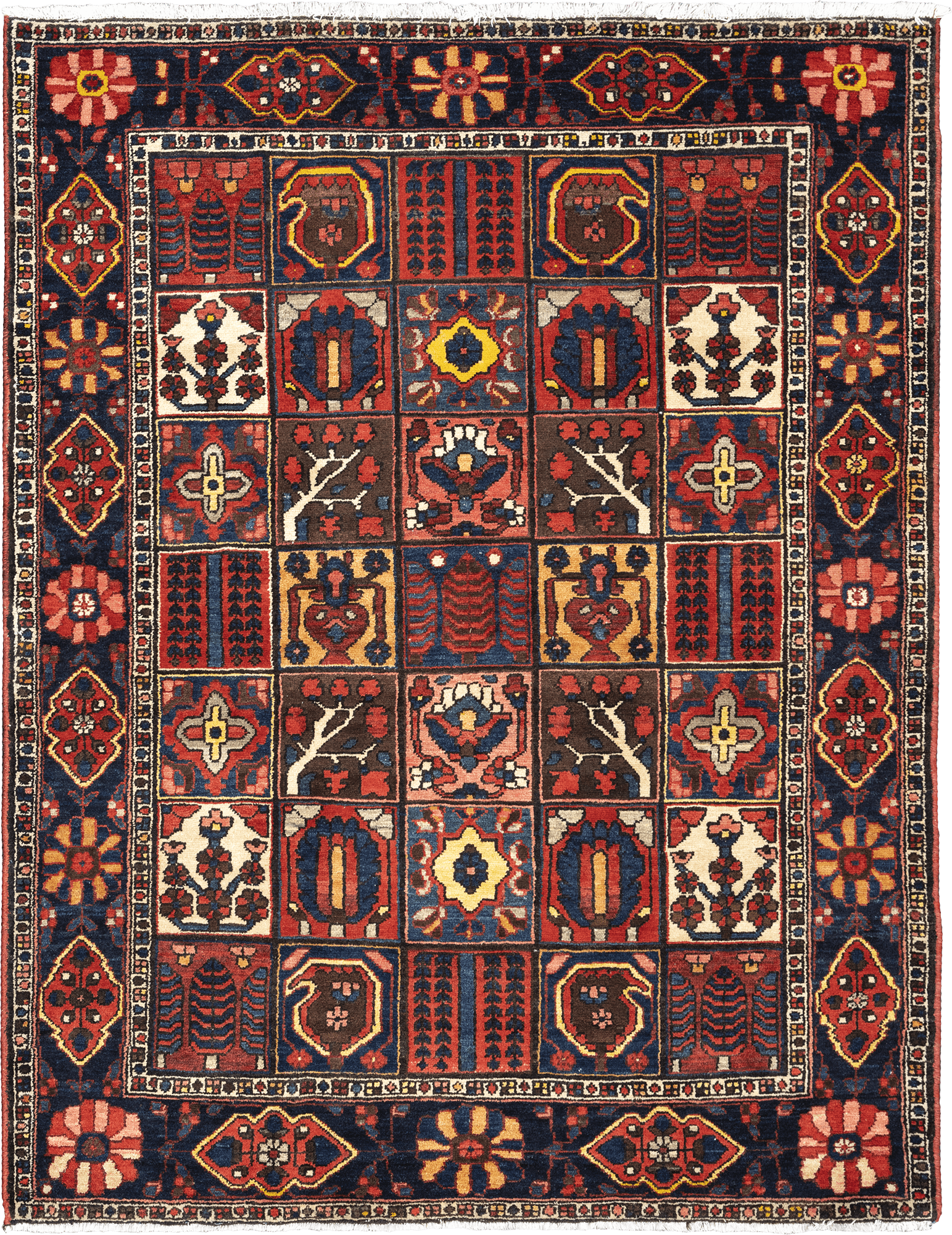 Heritage Bakhtiari Rectangle Multicolored Rug 5×7 Wool-Cotton