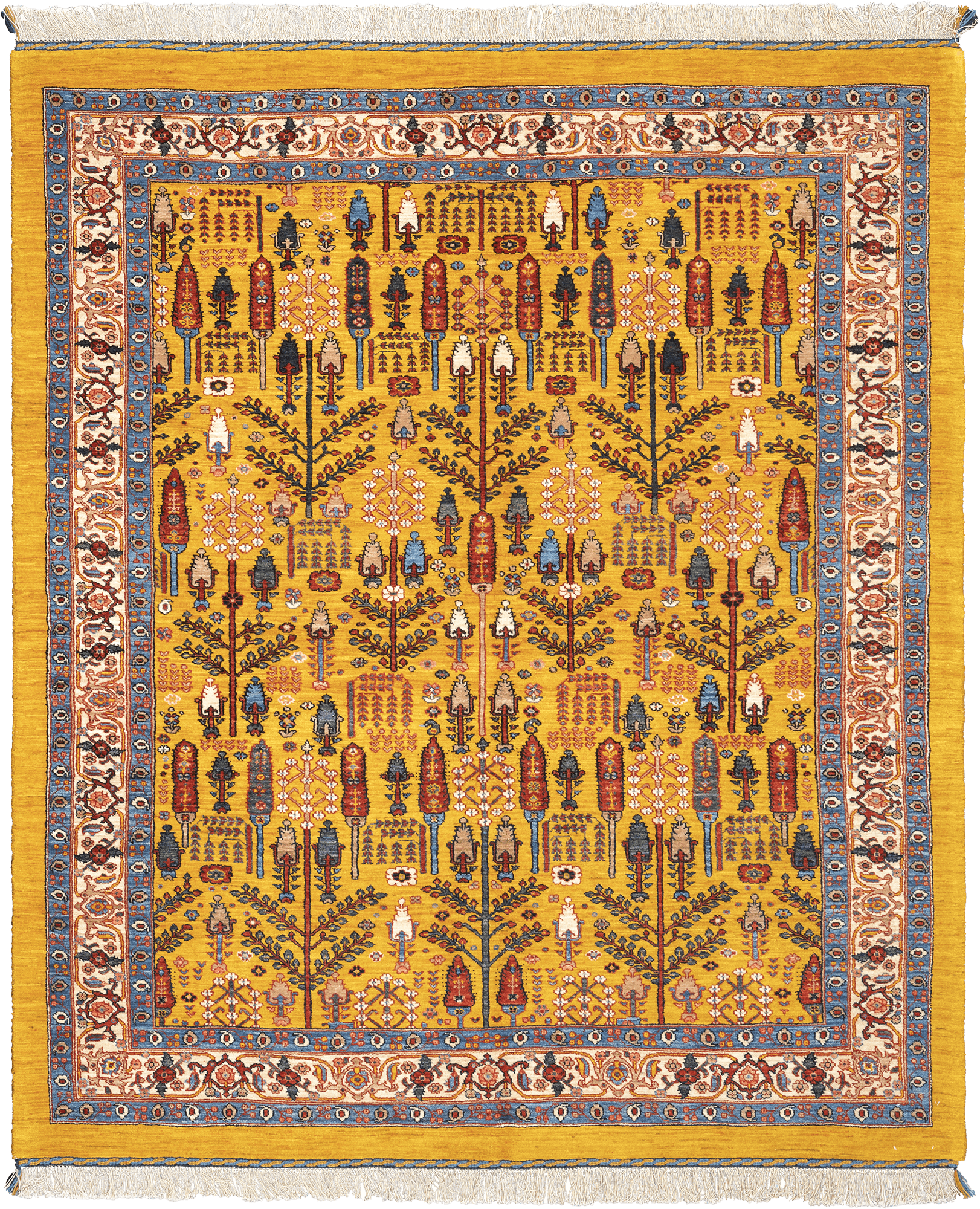 Newly Woven Heritage Bidjar Rectangle Yellow Rug 6×7 Wool-Cotton