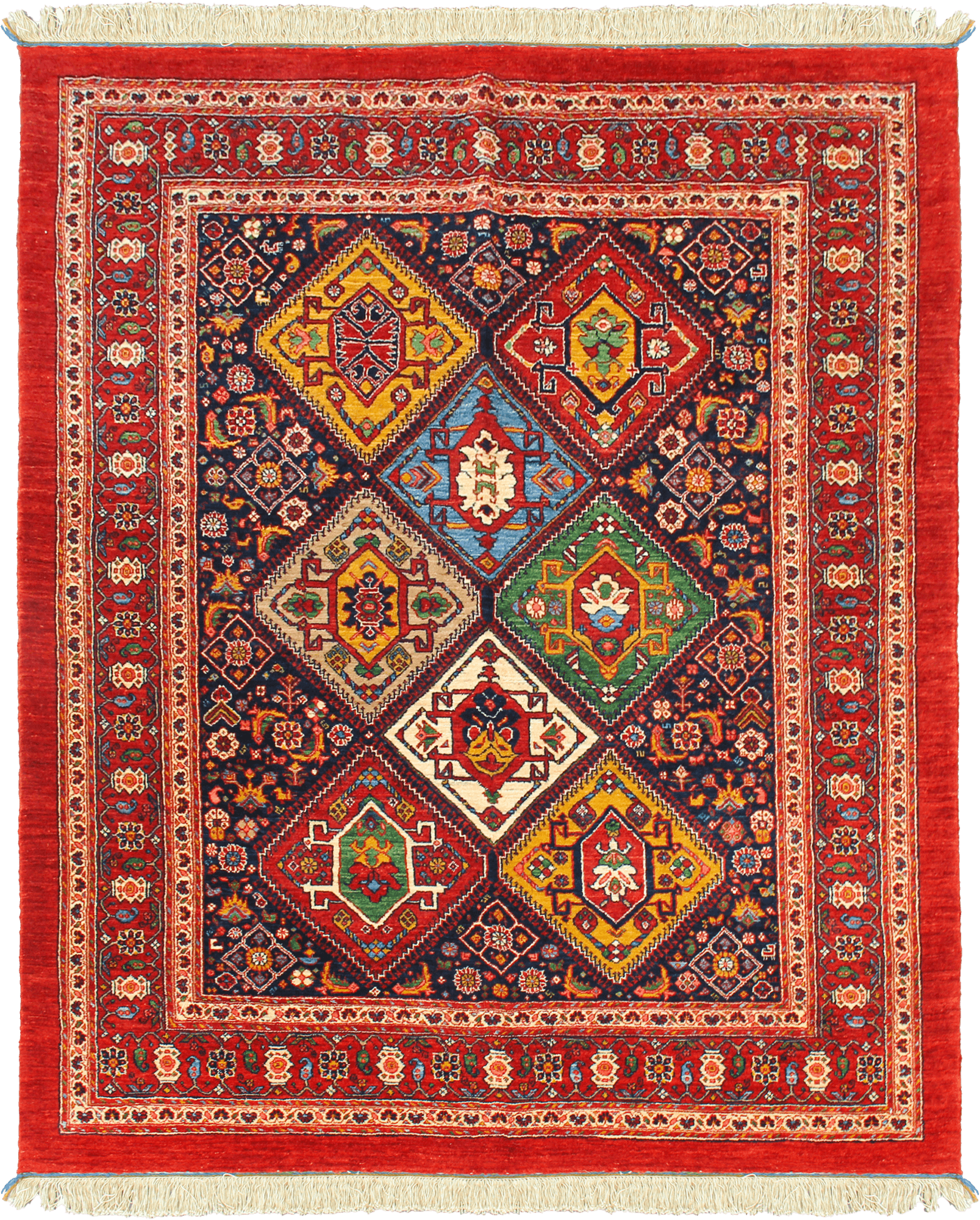 Newly Woven Heritage Qashqai Rectangle Multicolored Rug 6×7 Wool-Cotton