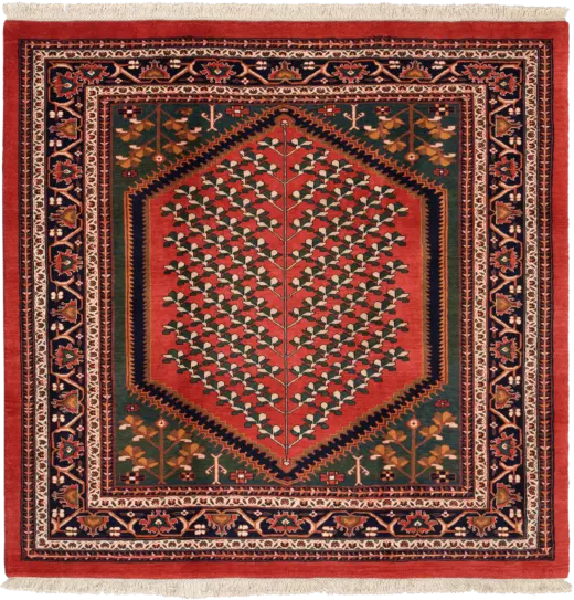 Newly Woven Heritage Qashqai Square Red Rug 6×6 Wool-Cotton