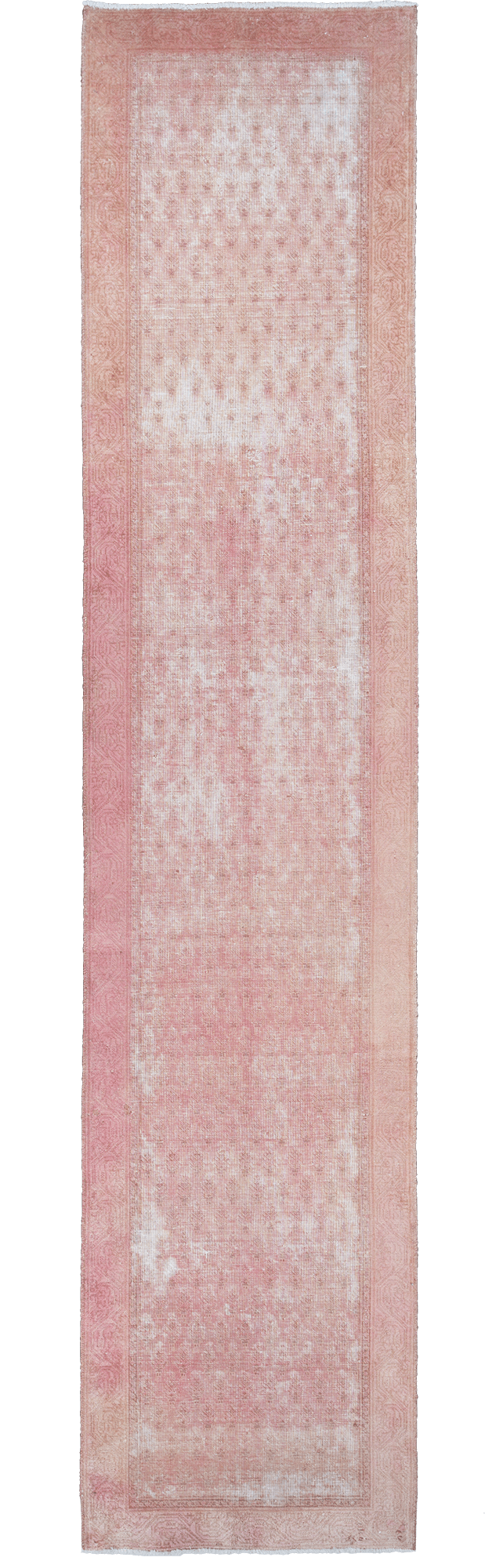 Modern Sarouk Runner Pink Rug 3×12 Wool-Cotton