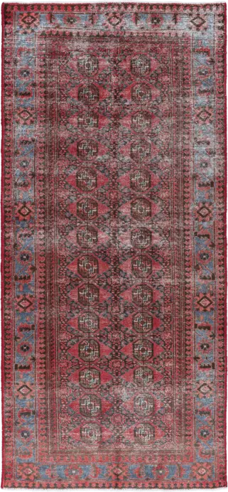 Modern Baluch Rectangle Red Rug 4×9 Wool-Cotton