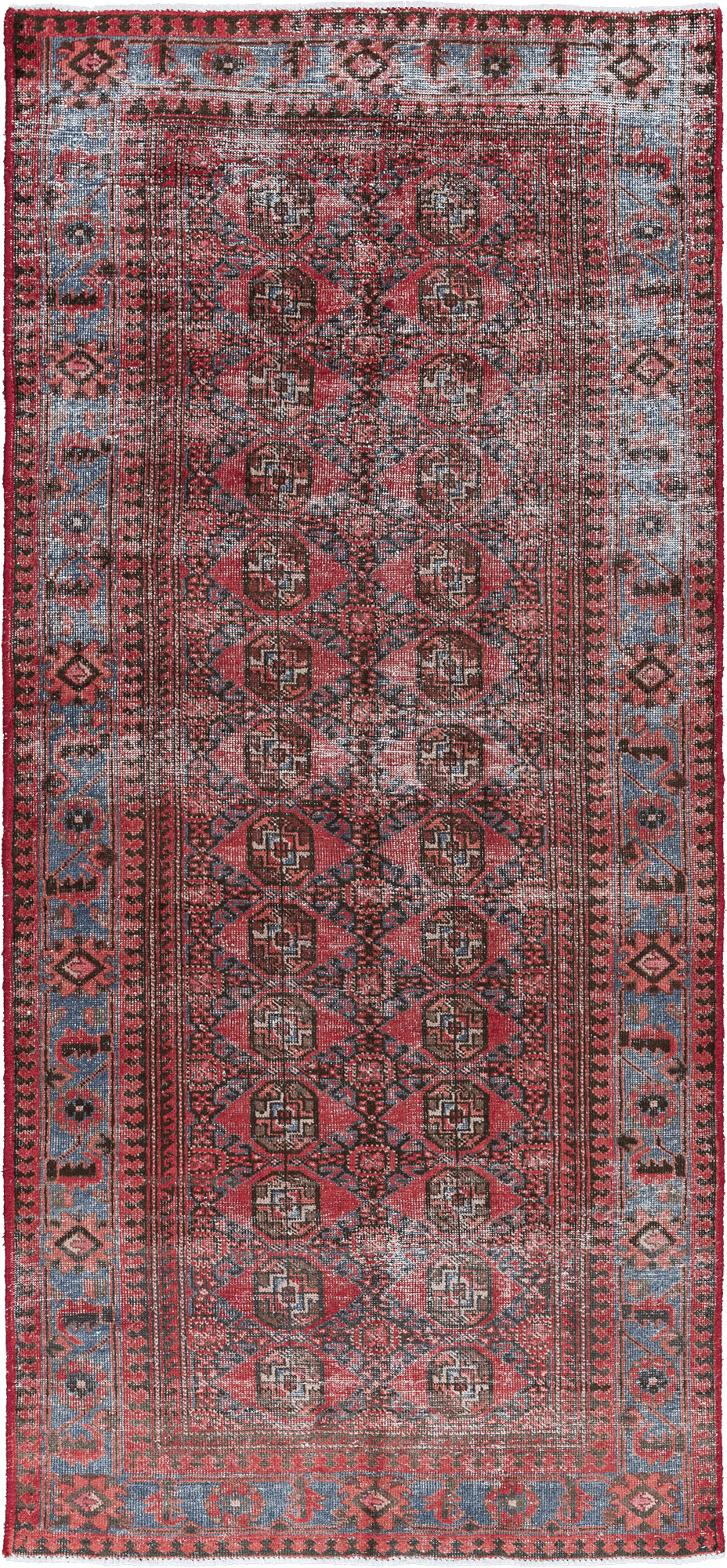 Modern Baluch Rectangle Red Rug 4×9 Wool-Cotton