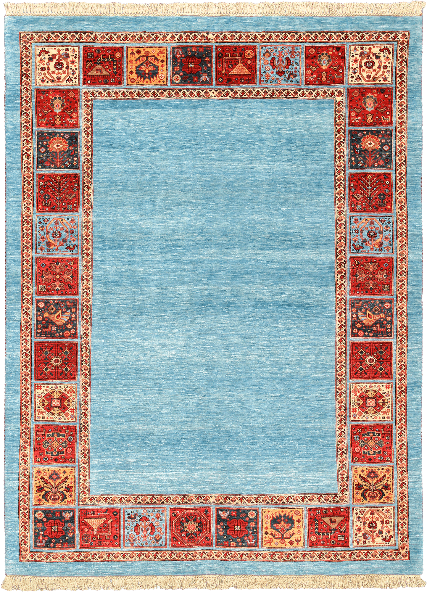 Newly Woven Heritage Qashqai Rectangle Blue Rug 6×8 Wool-Cotton