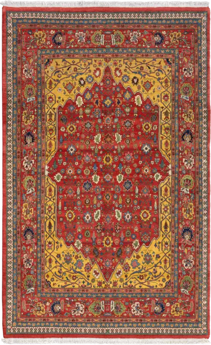 Newly Woven Heritage Bidjar Rectangle Red Rug 6×9 Wool-Cotton